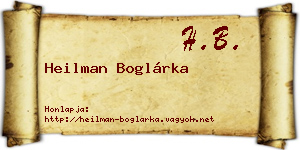 Heilman Boglárka névjegykártya
